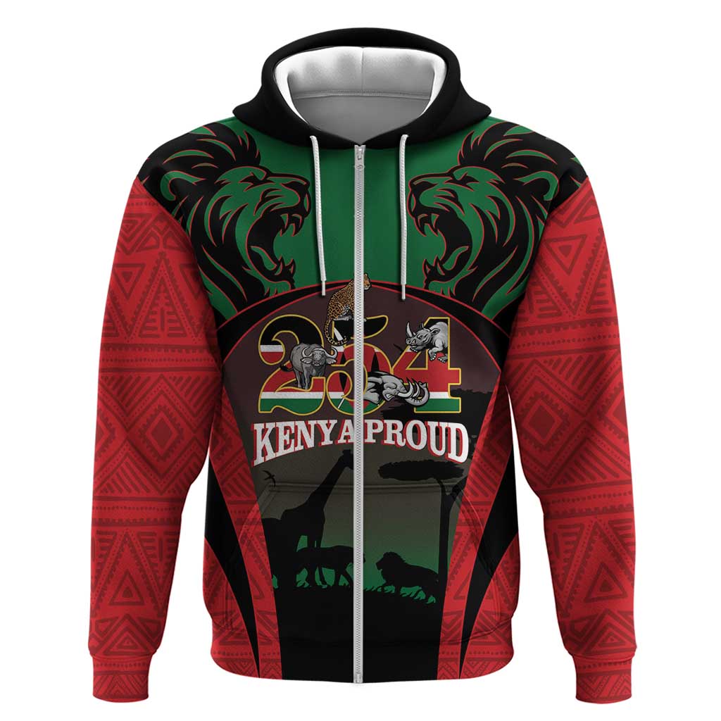 Proud Kenya 254 Hoodie Kenyan Safari Animals - Wonder Print Shop