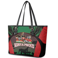 Proud Kenya 254 Leather Tote Bag Kenyan Safari Animals - Wonder Print Shop