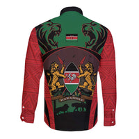 Proud Kenya 254 Long Sleeve Button Shirt Kenyan Safari Animals - Wonder Print Shop