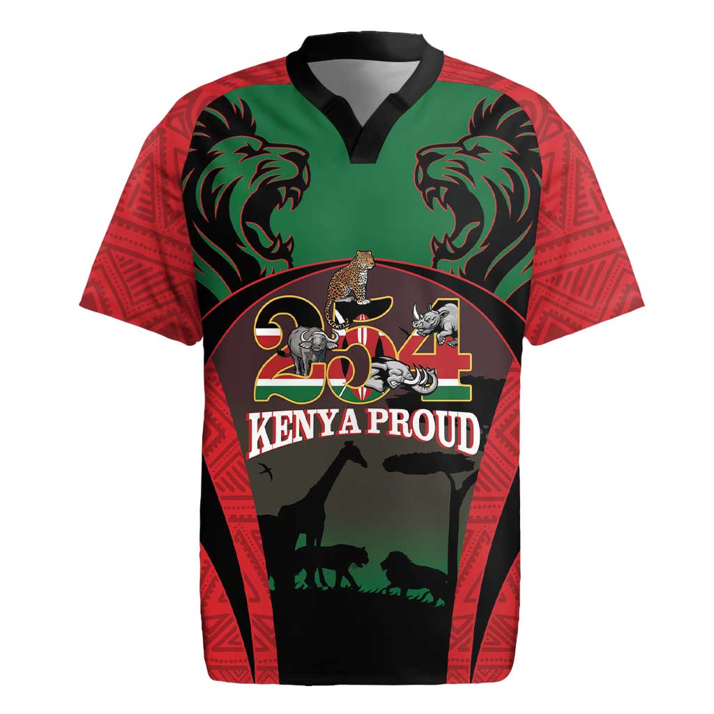 Proud Kenya 254 Rugby Jersey Kenyan Safari Animals - Wonder Print Shop