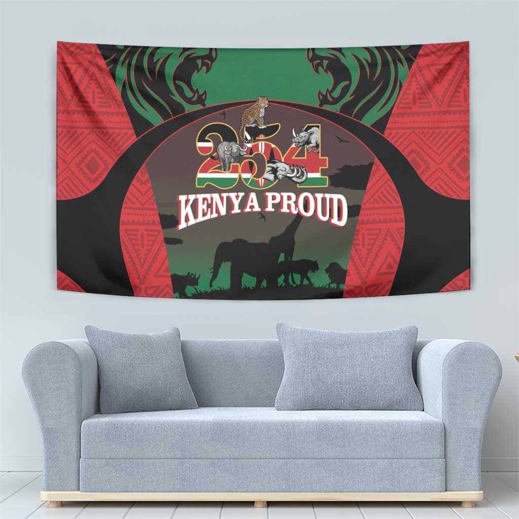 Proud Kenya 254 Tapestry Kenyan Safari Animals - Wonder Print Shop