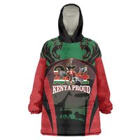 Proud Kenya 254 Wearable Blanket Hoodie Kenyan Safari Animals - Wonder Print Shop