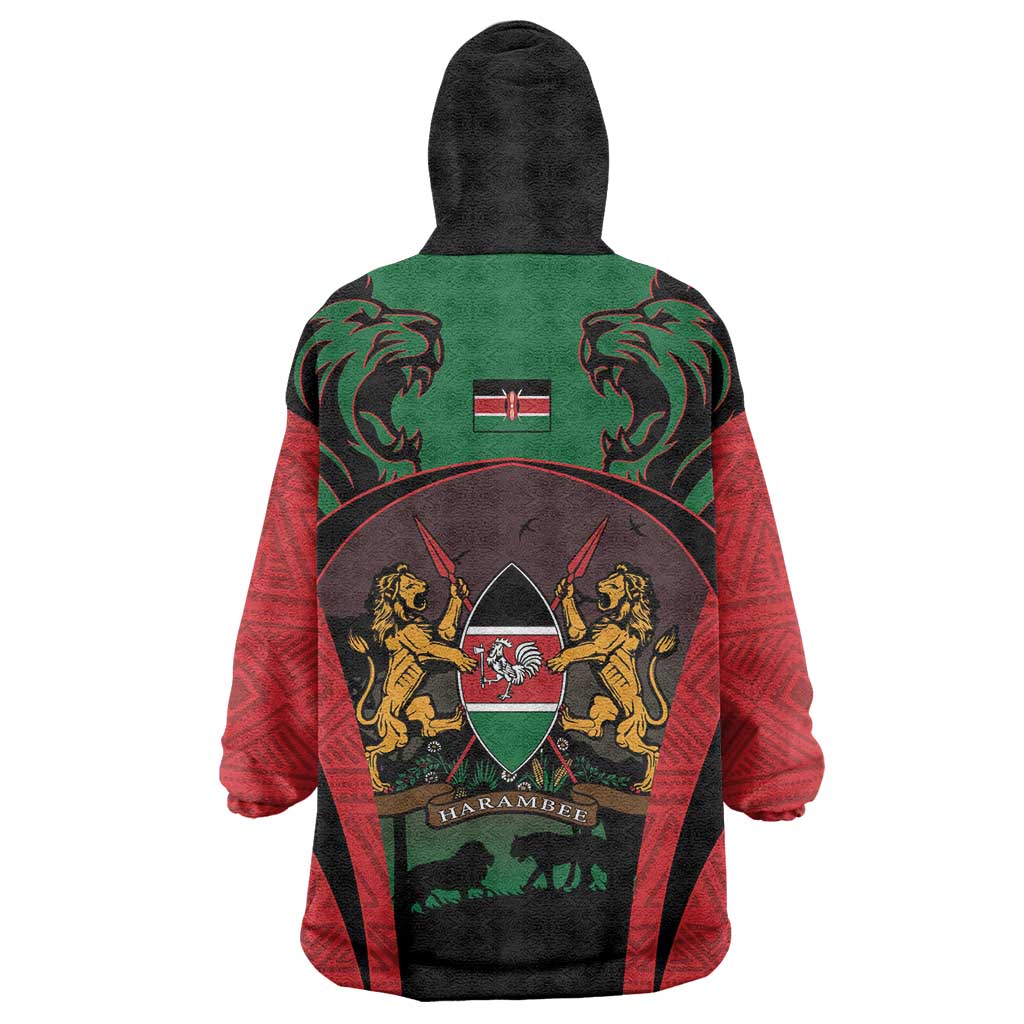 Proud Kenya 254 Wearable Blanket Hoodie Kenyan Safari Animals - Wonder Print Shop