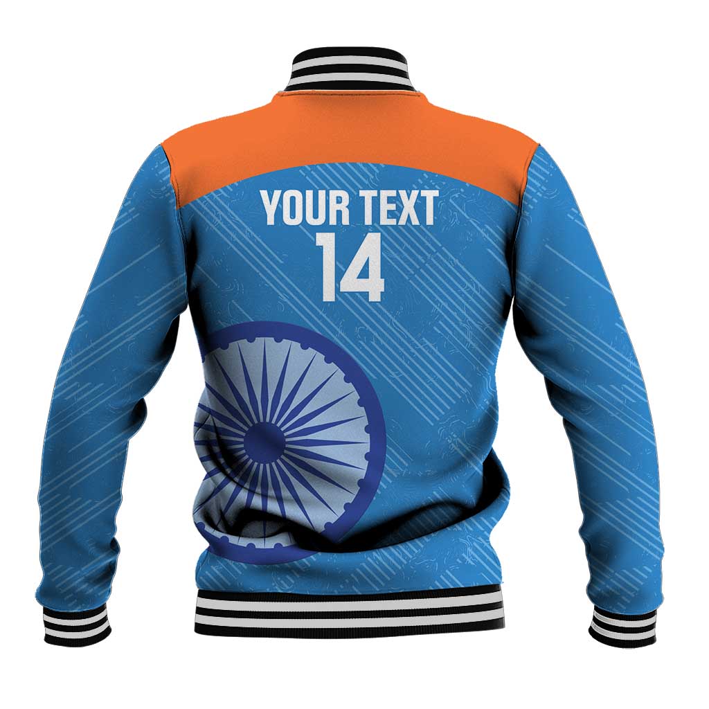Custom India Cricket Baseball Jacket Go Women In Blue - Wonder Print Shop
