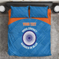 Custom India Cricket Bedding Set Go Women In Blue - Wonder Print Shop
