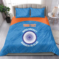Custom India Cricket Bedding Set Go Women In Blue - Wonder Print Shop