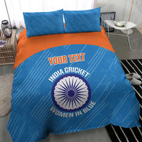 Custom India Cricket Bedding Set Go Women In Blue - Wonder Print Shop