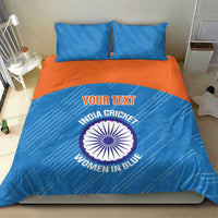 Custom India Cricket Bedding Set Go Women In Blue - Wonder Print Shop