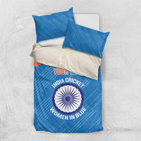 Custom India Cricket Bedding Set Go Women In Blue - Wonder Print Shop