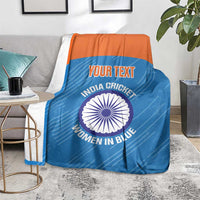 Custom India Cricket Blanket Go Women In Blue