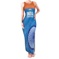 Custom India Cricket Family Matching Tank Maxi Dress and Hawaiian Shirt Go Women In Blue - Wonder Print Shop