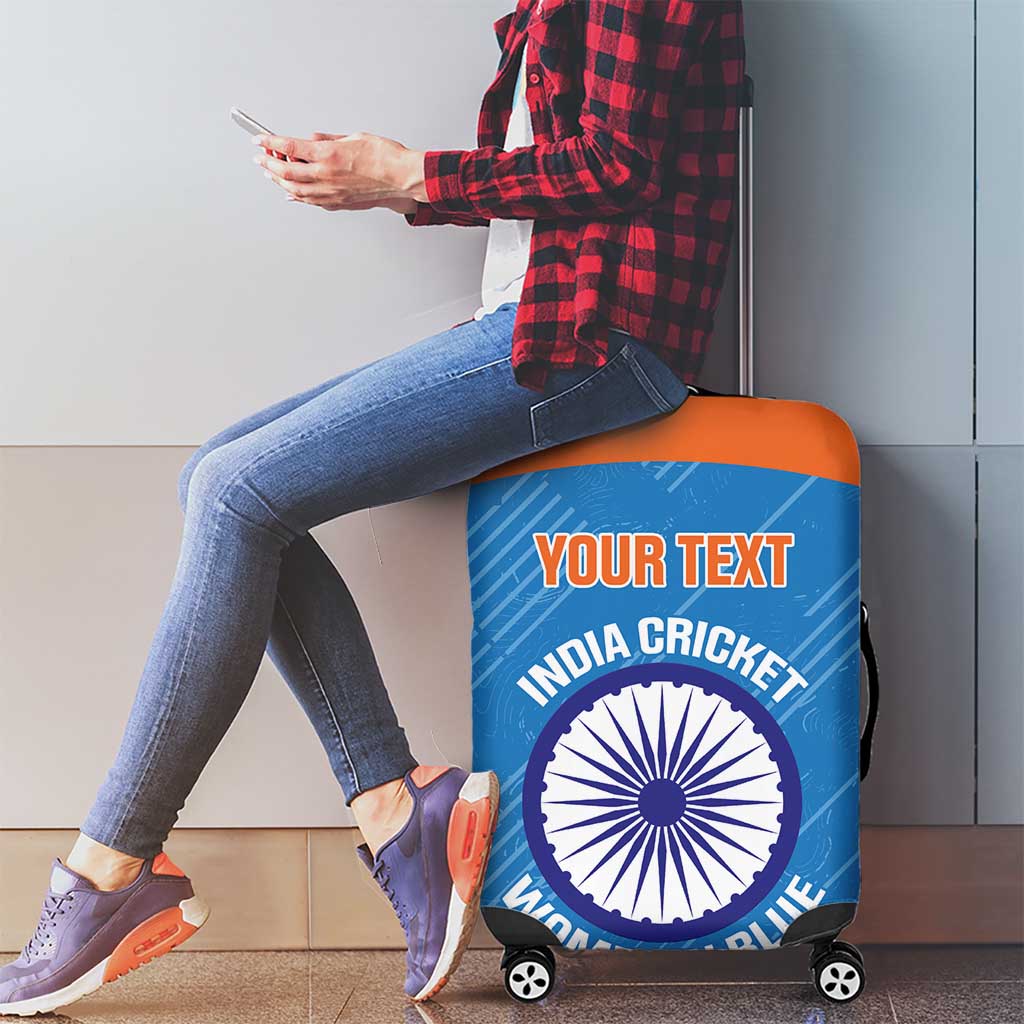 Custom India Cricket Luggage Cover Go Women In Blue - Wonder Print Shop