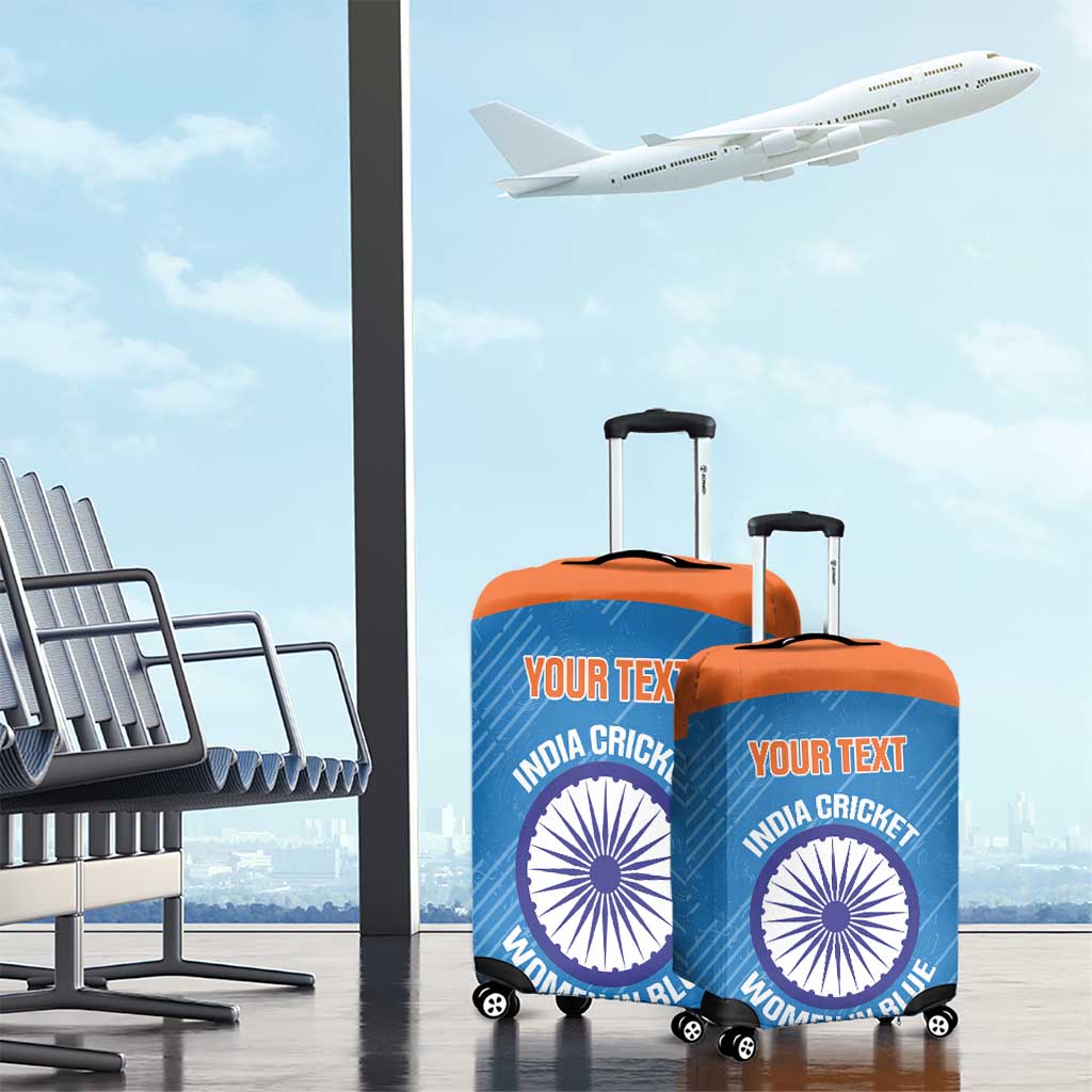 Custom India Cricket Luggage Cover Go Women In Blue - Wonder Print Shop