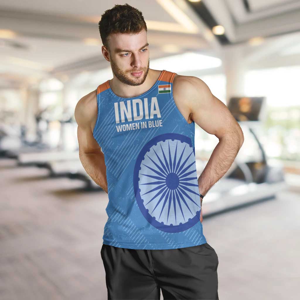 Custom India Cricket Men Tank Top Go Women In Blue - Wonder Print Shop