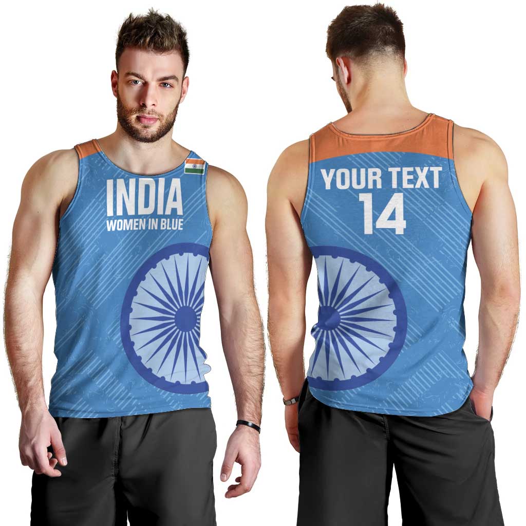 Custom India Cricket Men Tank Top Go Women In Blue - Wonder Print Shop