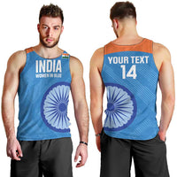 Custom India Cricket Men Tank Top Go Women In Blue - Wonder Print Shop