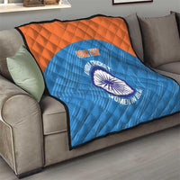 Custom India Cricket Quilt Go Women In Blue - Wonder Print Shop