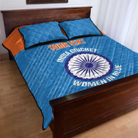 Custom India Cricket Quilt Bed Set Go Women In Blue - Wonder Print Shop