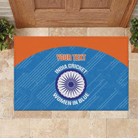 Custom India Cricket Rubber Doormat Go Women In Blue - Wonder Print Shop