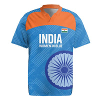 Custom India Cricket Rugby Jersey Go Women In Blue - Wonder Print Shop