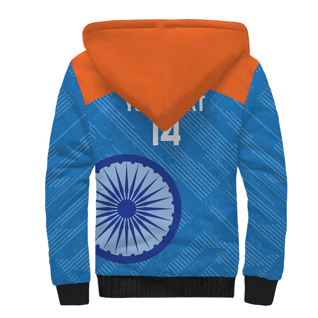 Custom India Cricket Sherpa Hoodie Go Women In Blue - Wonder Print Shop