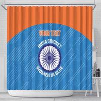 Custom India Cricket Shower Curtain Go Women In Blue