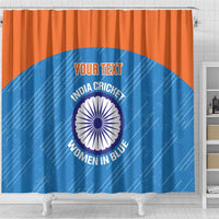 Custom India Cricket Shower Curtain Go Women In Blue