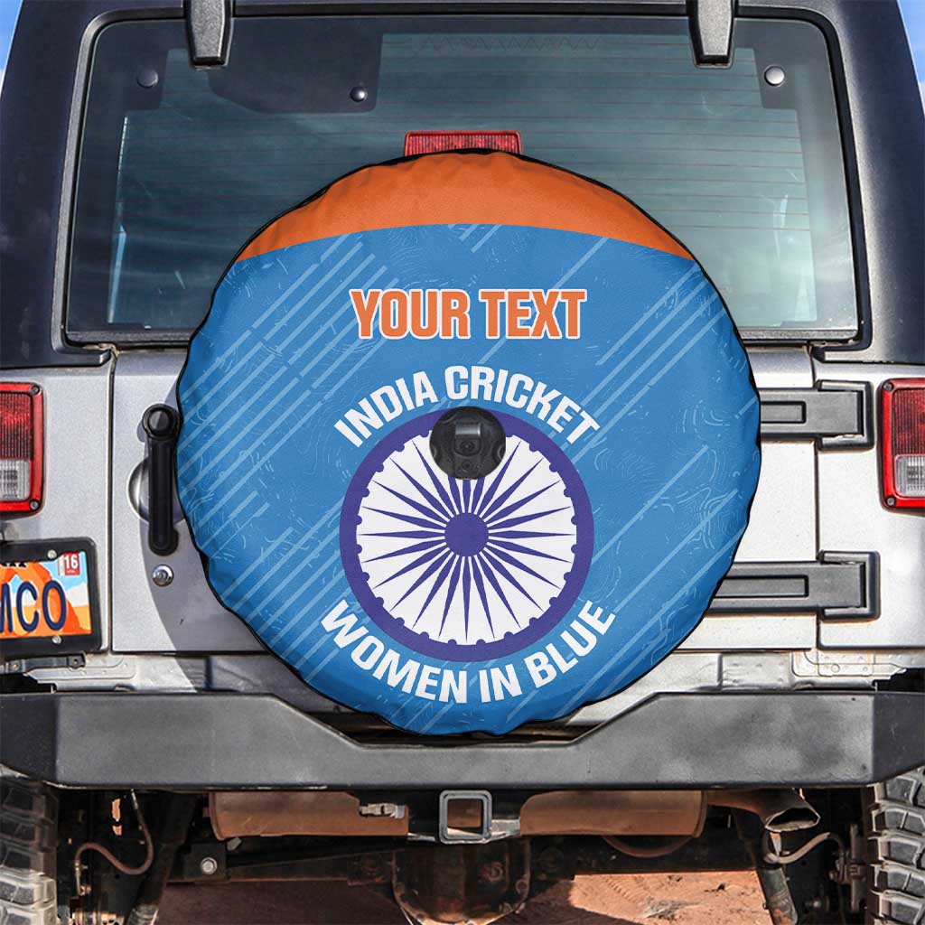 Custom India Cricket Spare Tire Cover Go Women In Blue - Wonder Print Shop