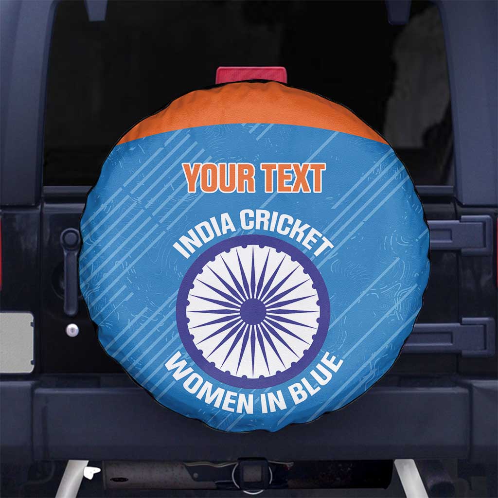 Custom India Cricket Spare Tire Cover Go Women In Blue - Wonder Print Shop