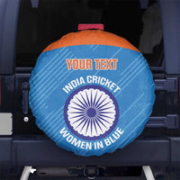 Custom India Cricket Spare Tire Cover Go Women In Blue - Wonder Print Shop