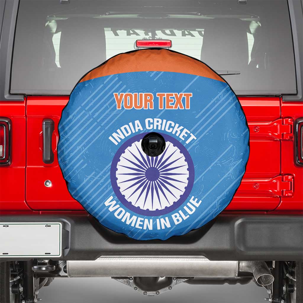 Custom India Cricket Spare Tire Cover Go Women In Blue - Wonder Print Shop