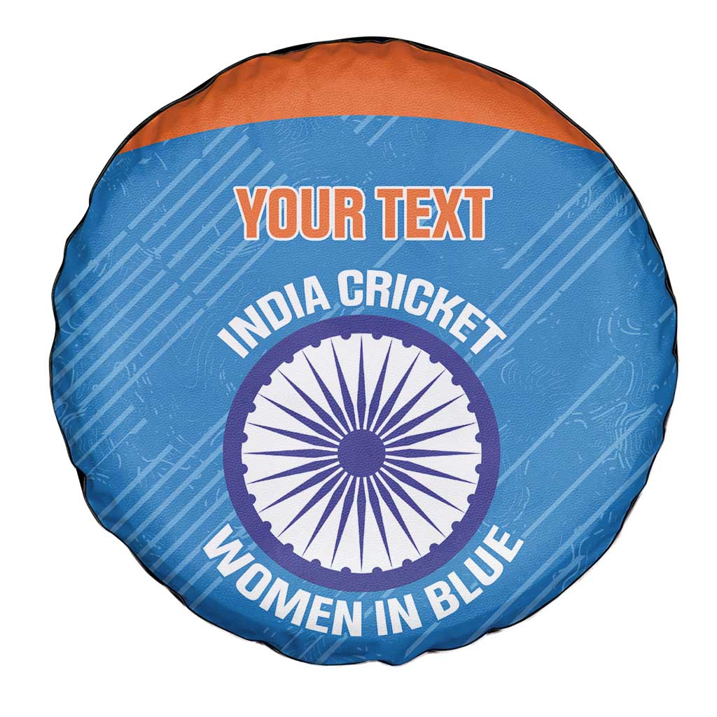 Custom India Cricket Spare Tire Cover Go Women In Blue - Wonder Print Shop