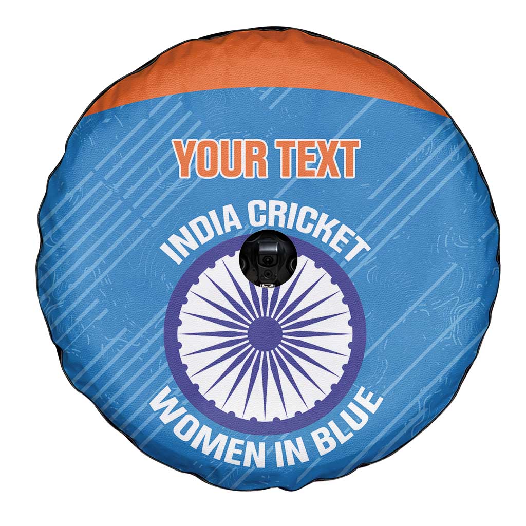 Custom India Cricket Spare Tire Cover Go Women In Blue - Wonder Print Shop