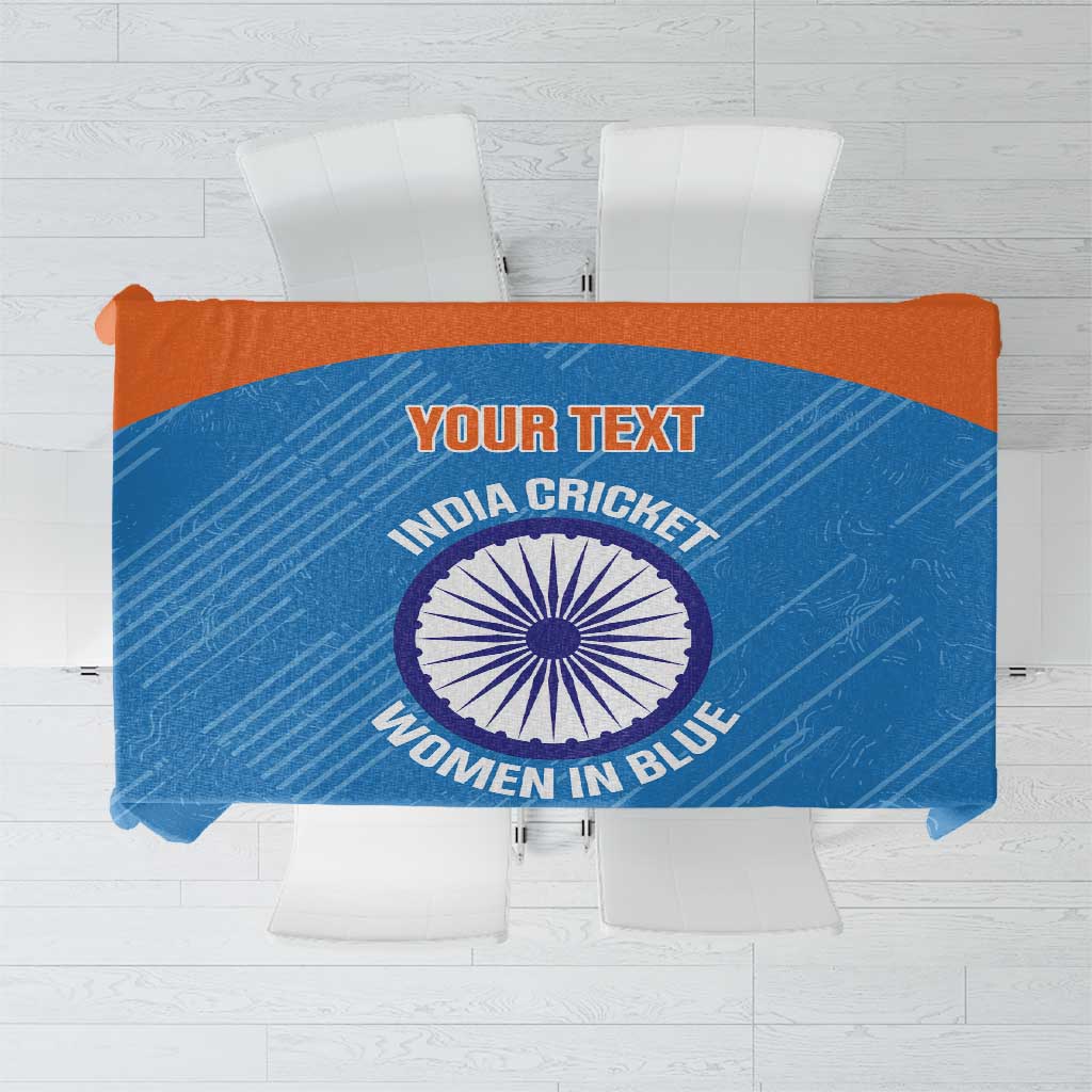Custom India Cricket Tablecloth Go Women In Blue - Wonder Print Shop