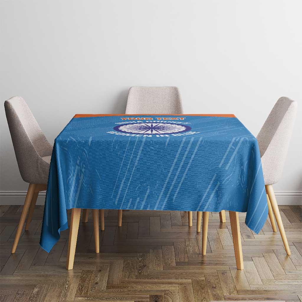 Custom India Cricket Tablecloth Go Women In Blue - Wonder Print Shop