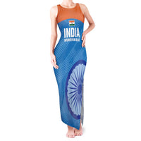 Custom India Cricket Tank Maxi Dress Go Women In Blue - Wonder Print Shop