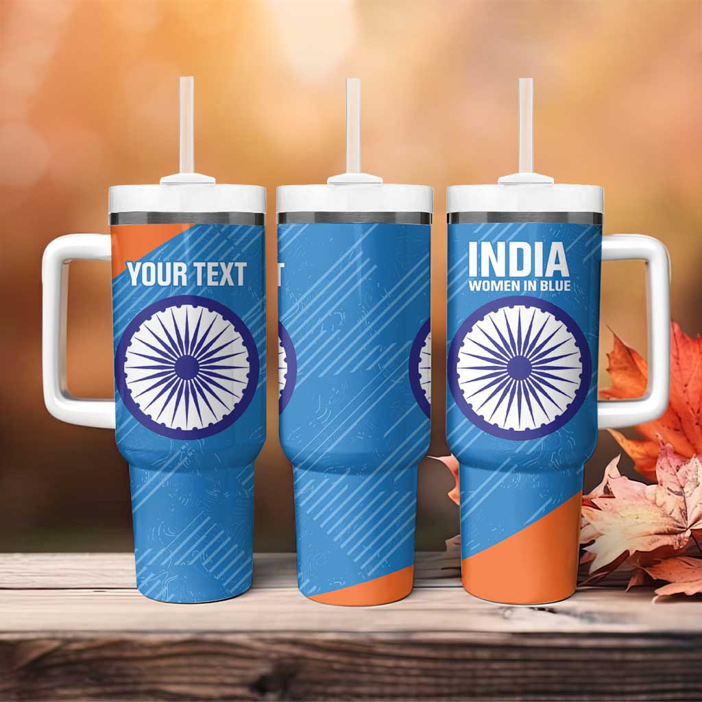 Personalised India Cricket Tumbler With Handle Go Women In Blue - Wonder Print Shop