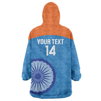Custom India Cricket Wearable Blanket Hoodie Go Women In Blue - Wonder Print Shop