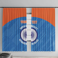 Custom India Cricket Window Curtain Go Women In Blue - Wonder Print Shop