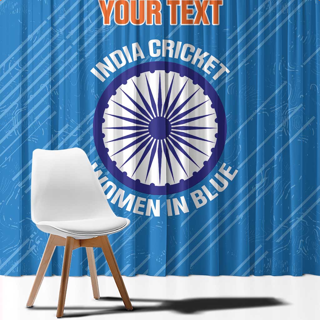 Custom India Cricket Window Curtain Go Women In Blue - Wonder Print Shop