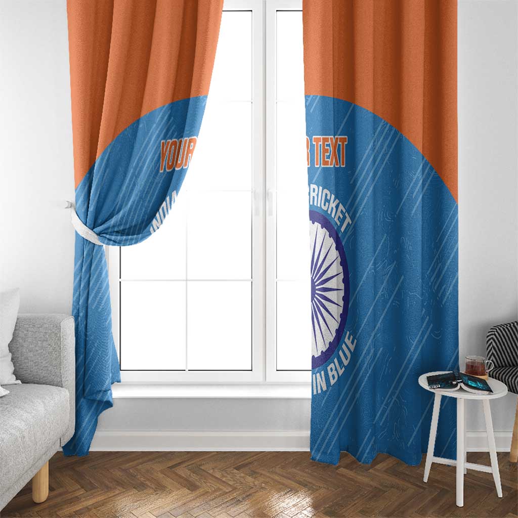 Custom India Cricket Window Curtain Go Women In Blue - Wonder Print Shop