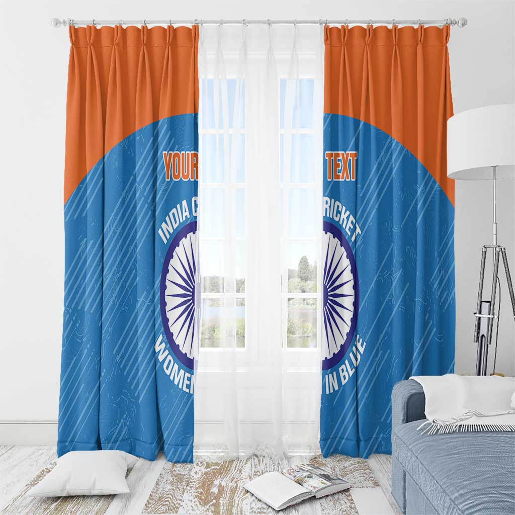 Custom India Cricket Window Curtain Go Women In Blue - Wonder Print Shop
