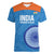 Custom India Cricket Women V-Neck T-Shirt Go Women In Blue - Wonder Print Shop
