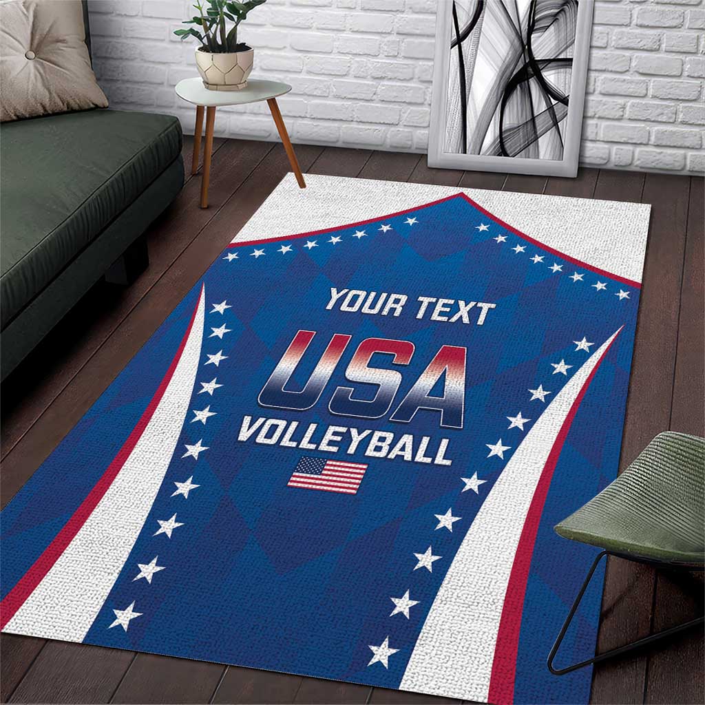 Custom USA 2025 Volleyball Area Rug Sporty Style