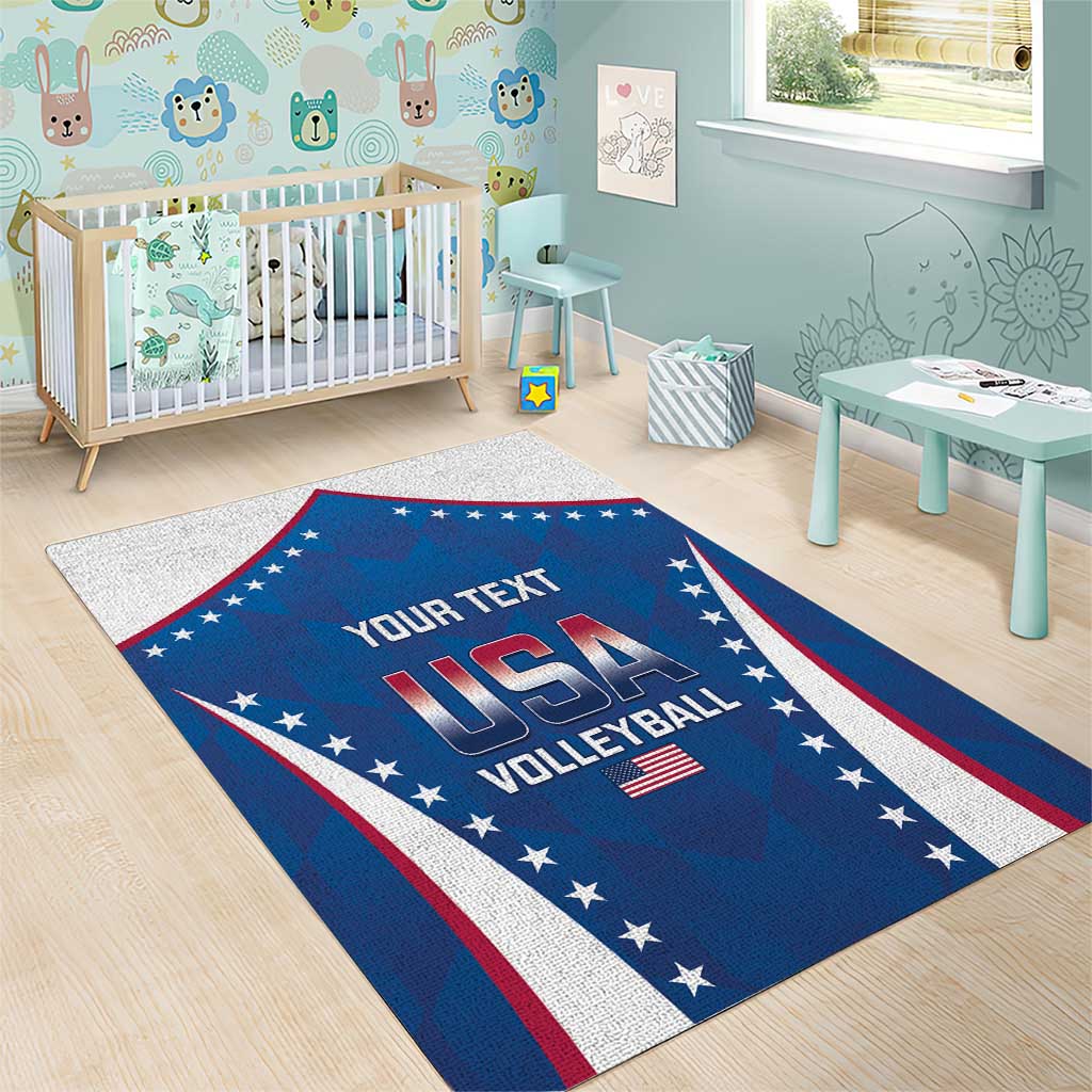Custom USA 2025 Volleyball Area Rug Sporty Style