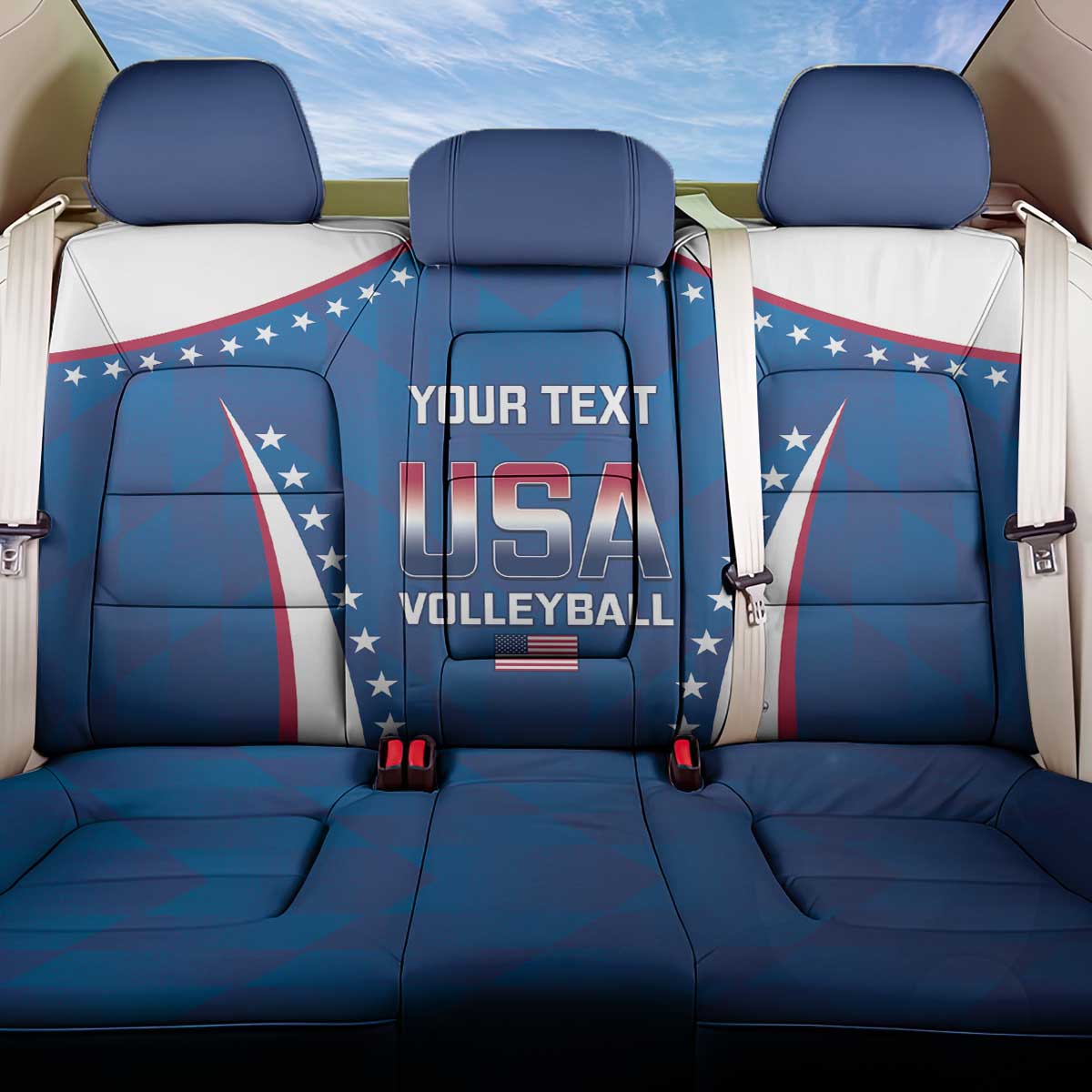 Custom USA 2025 Volleyball Back Car Seat Cover Sporty Style