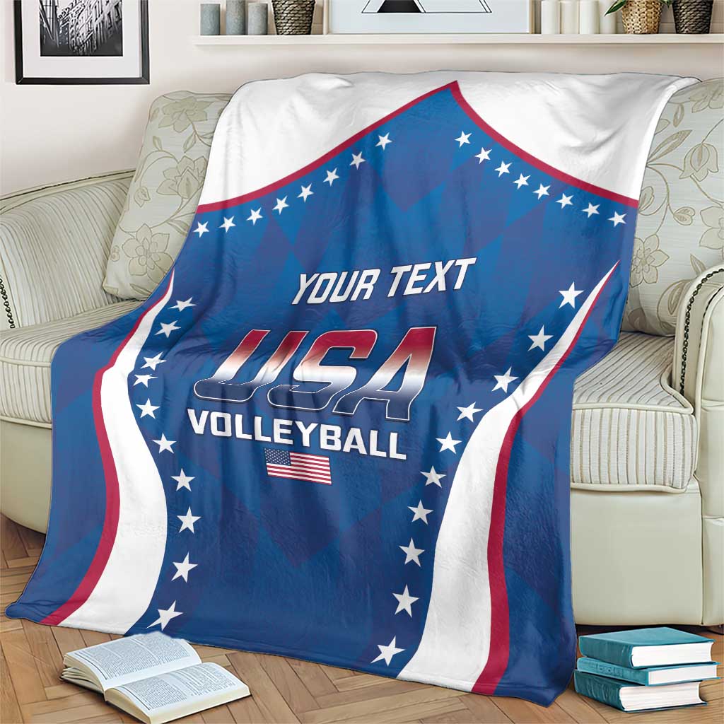 Custom USA 2025 Volleyball Blanket Sporty Style