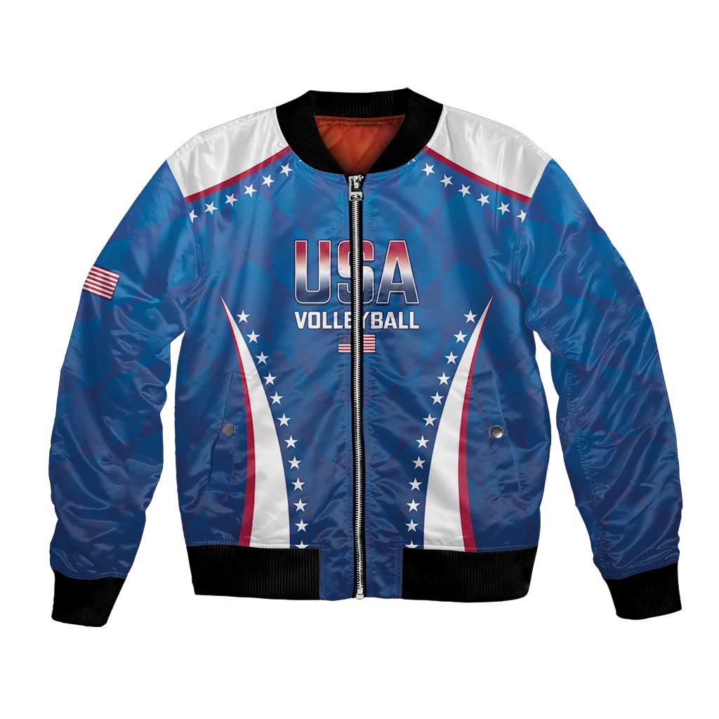 Custom USA 2025 Volleyball Bomber Jacket Sporty Style