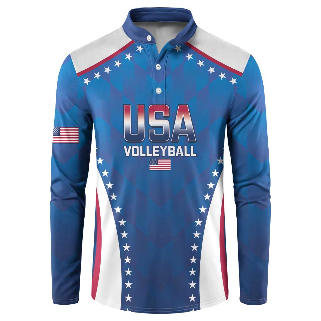 Custom USA 2025 Volleyball Button Sweatshirt Sporty Style