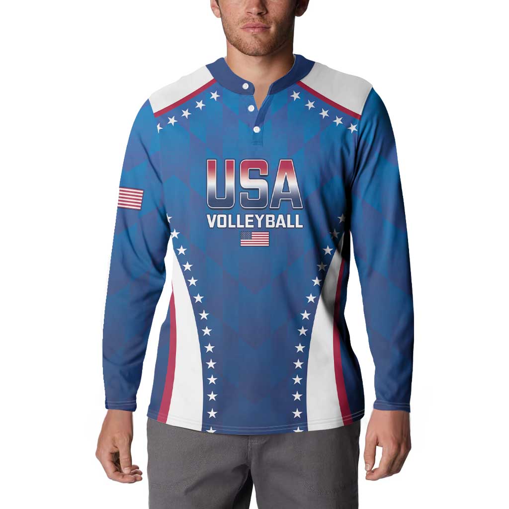 Custom USA 2025 Volleyball Button Sweatshirt Sporty Style